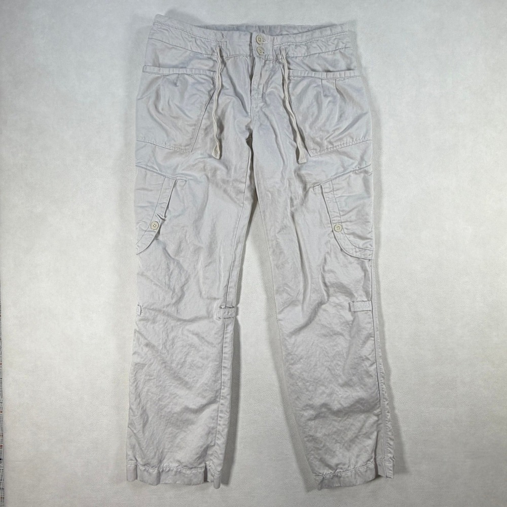 The North Face Tekware Women 10 Khaki Cotton Linen Cargo Hiking Pants Utility